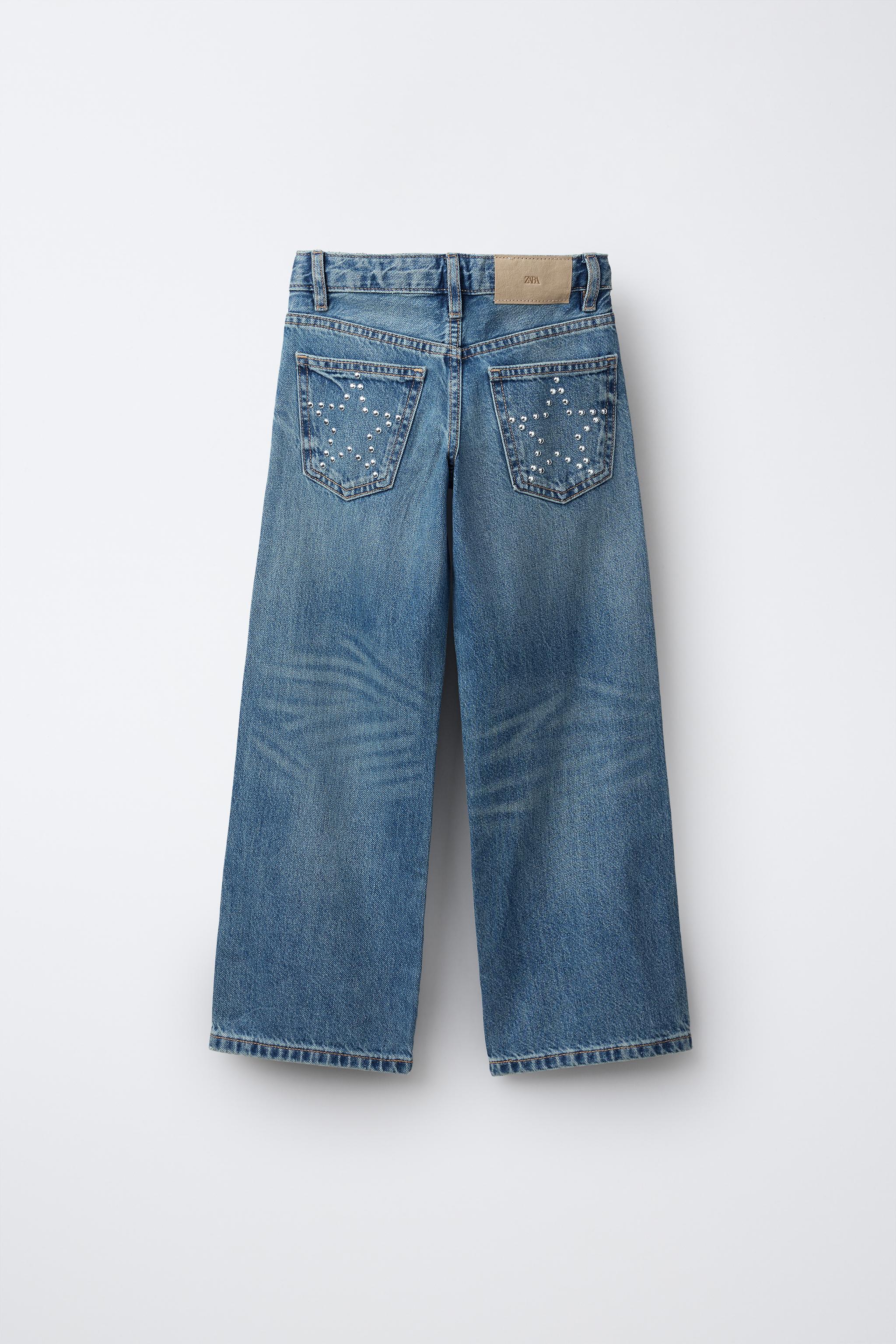 JEANS WIDE LEG STRASS ÉTOILES